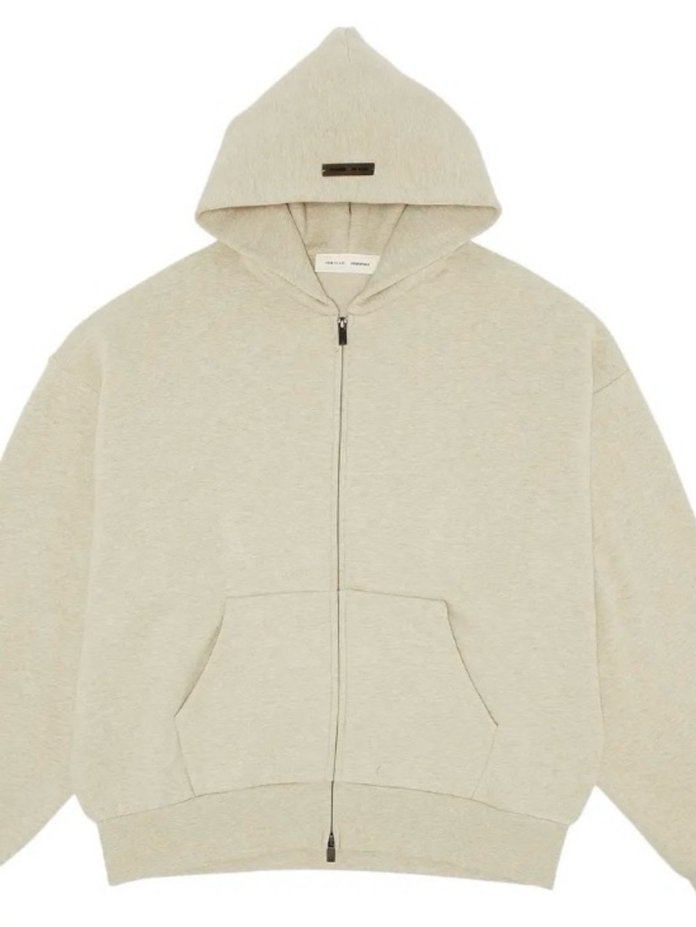 (XL) full zip essential fear of god hoodie